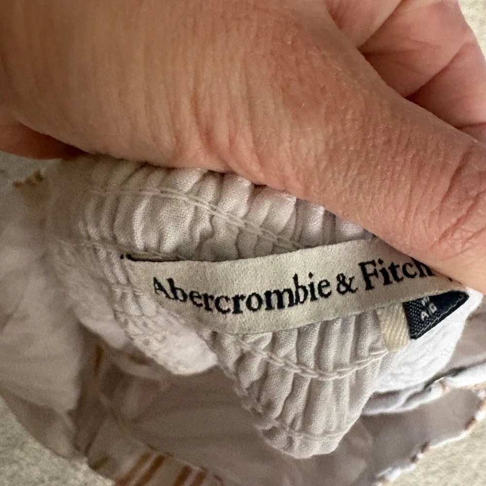 Abercrombie & Fitch White and Brown Striped Maxi Dress medium - Picture 5 of 8